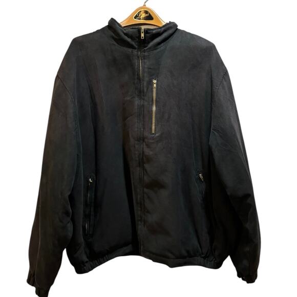 Montage Collection black full zip faux suede jacket men’s 2X - Picture 1 of 11